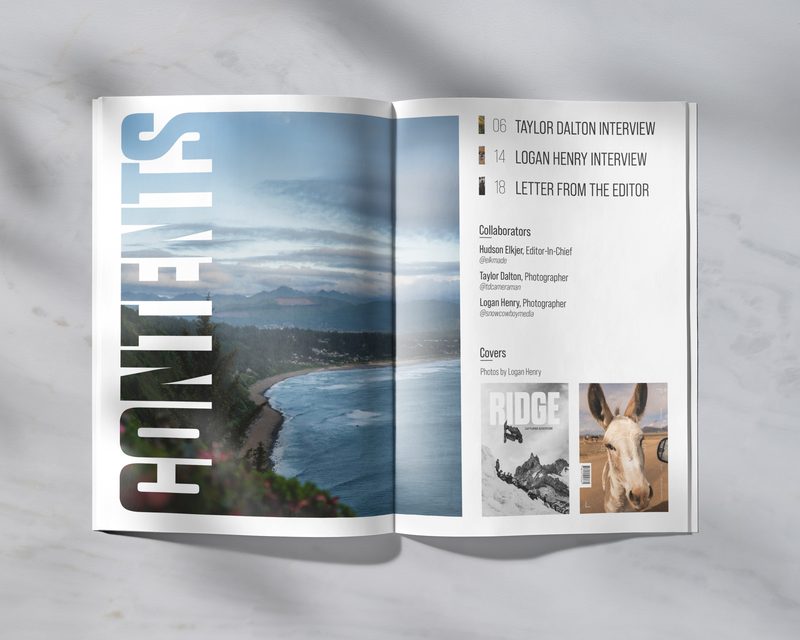 RIDGE Magazine contents spread